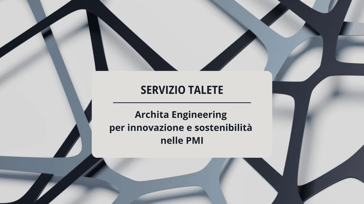 Copertina di presentazione di Talete, il nuovo servizio per innovazione e sostenibilità.
